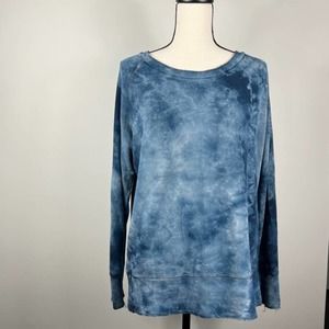 LVR Navy Tie Dye Organic Raw Pullover